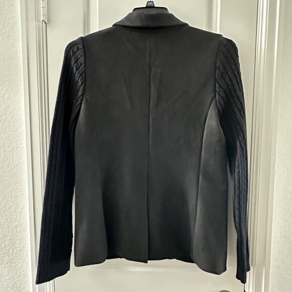Splendid Black Blazer With Cable Knit Sleeves Womens M - Picture 2 of 13